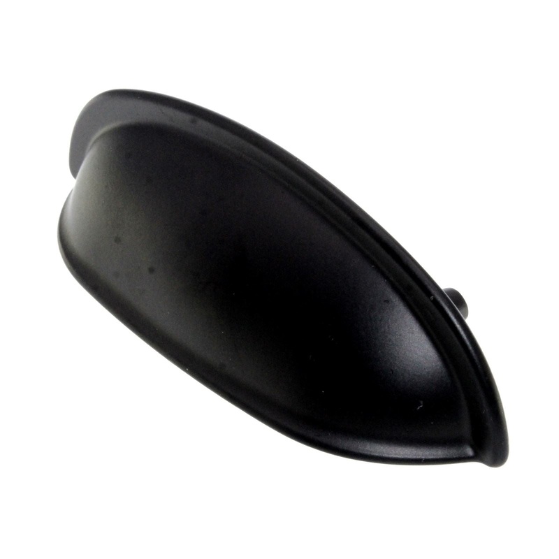 Laurey Nantucket Matte Black 3 Ctr Drawer Cup Pull 52020
