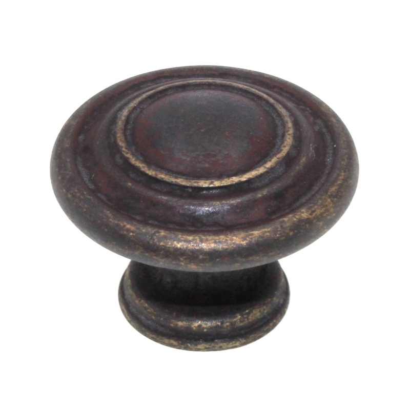 Laurey Windsor Weathered Antique Bronze 1 3/8 Ringed Cabinet Knob 51878