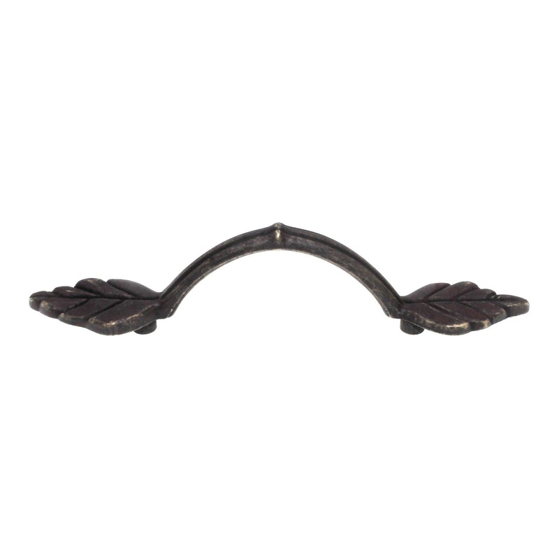 Laurey Windsor Weathered Antique Bronze 3 Ctr Cabinet Leaf Pull 25078