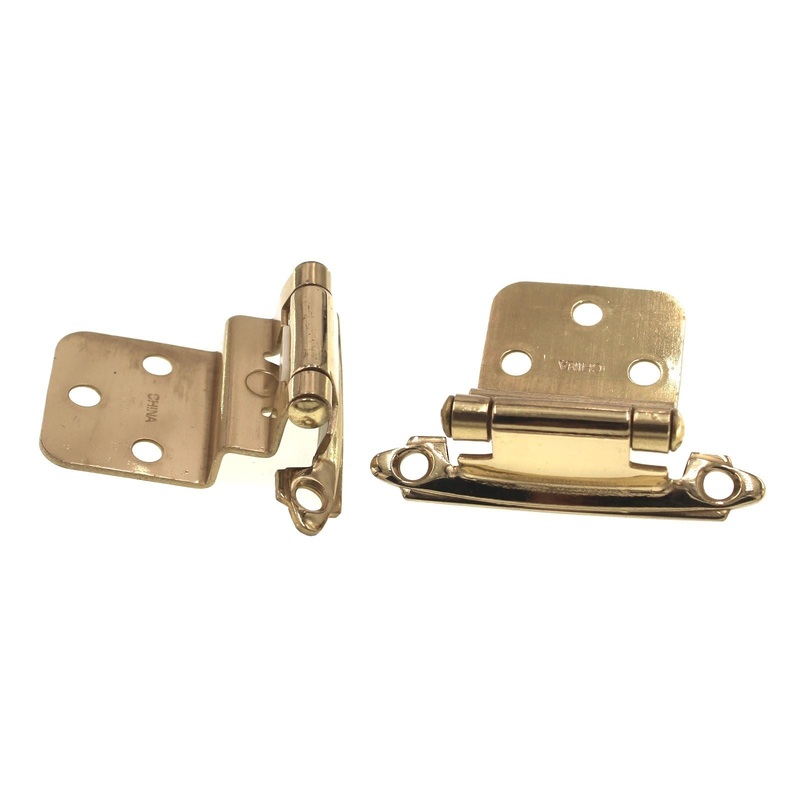 Pair Laurey 3/8 Inset Cabinet Hinges Polished Brass Self-Closing 28201