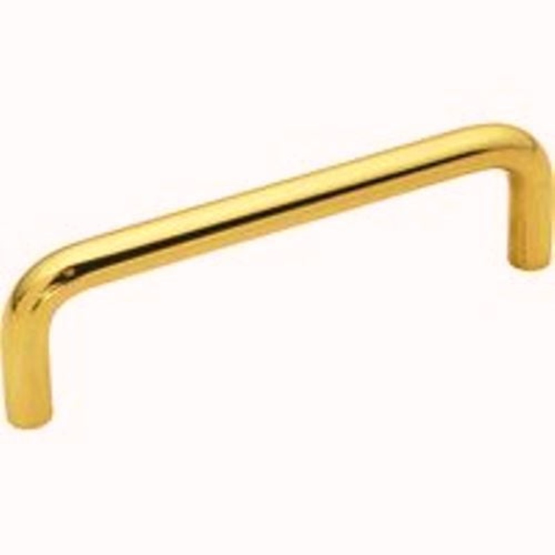 Showcase Polished Brass Cabinet or Drawer 3 1/2cc Wire Pull Handle 12035-PB