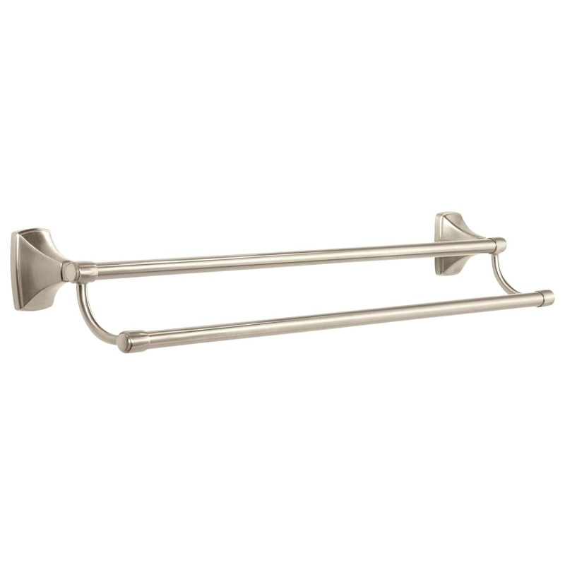 Amerock Claredon 24 Double Towel Bar Satin Nickel Wall Mounted BH26505G10