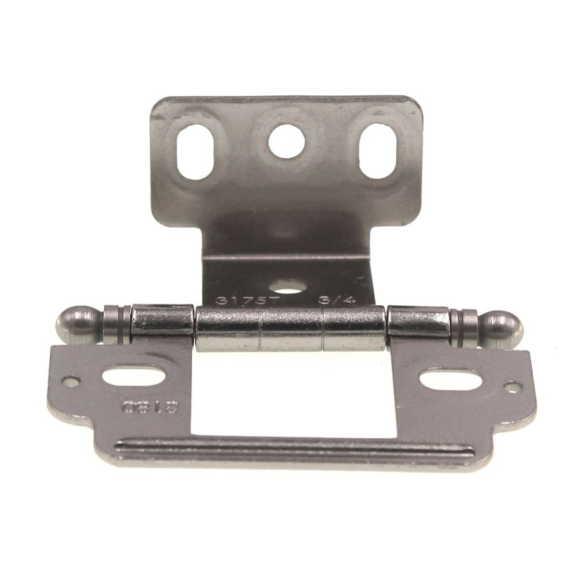 Amerock Full Inset Partial Wrap Cabinet Hinge Sterling Nickel PK3180TBG9