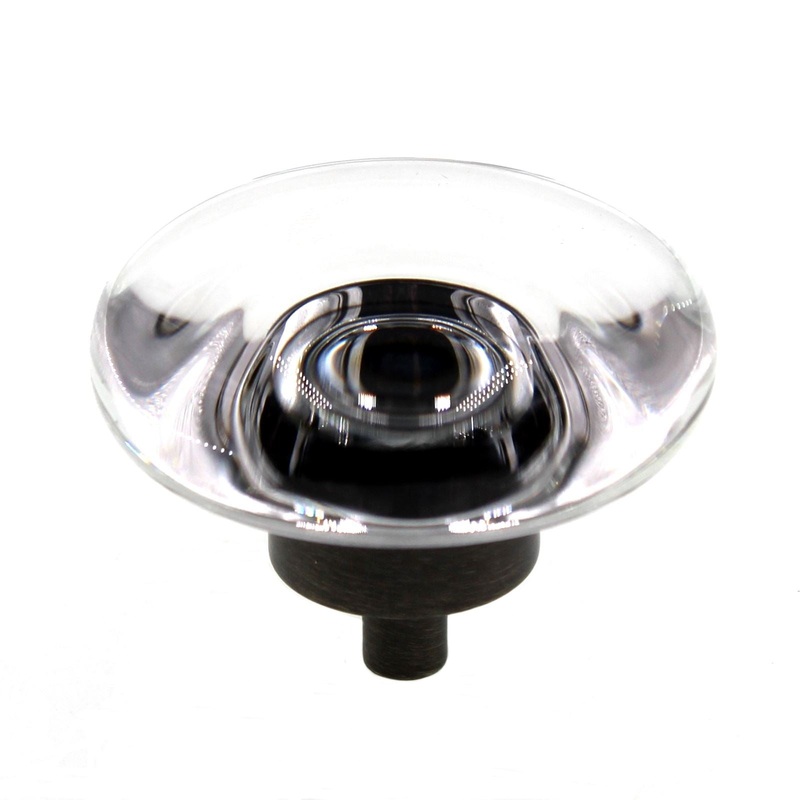 Amerock Glacio 1 3/4 Round Cabinet Knob Gunmetal Clear BP36652CGM