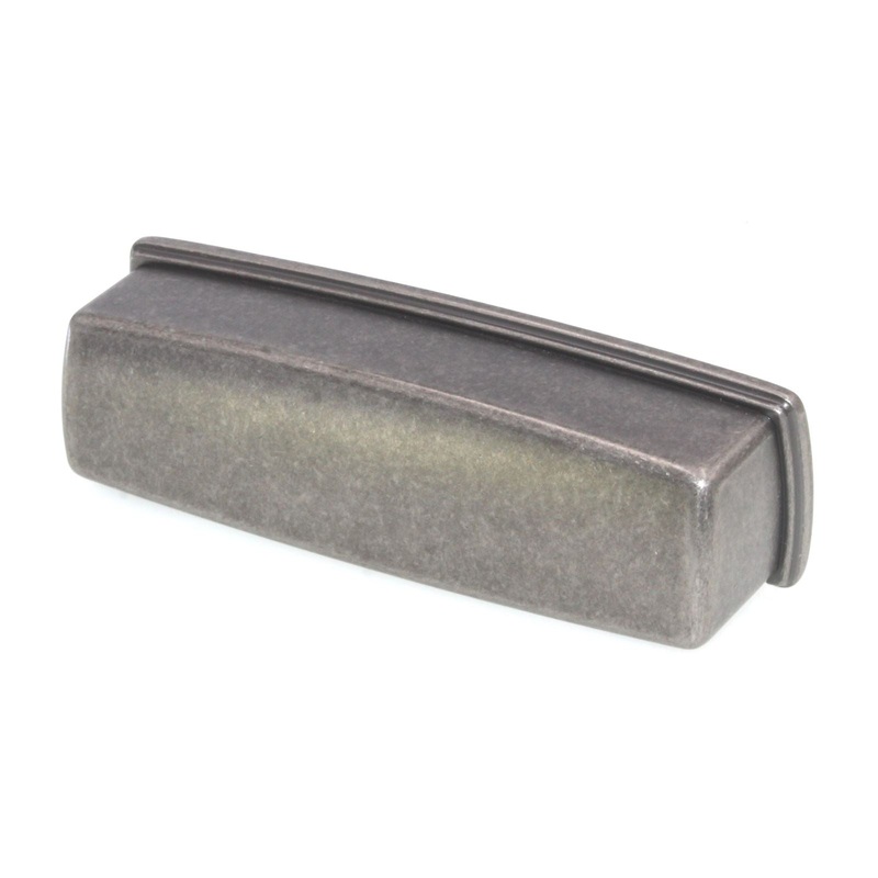 Amerock Kane 3 3/4 (96mm) Ctr Drawer Cup Pull Weathered Nickel BP53801WN