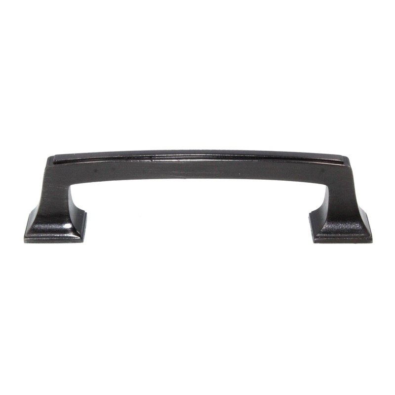 Amerock Mulholland 3 3/4 (96mm) Ctr Cabinet Arch Pull Gunmetal BP53031GM