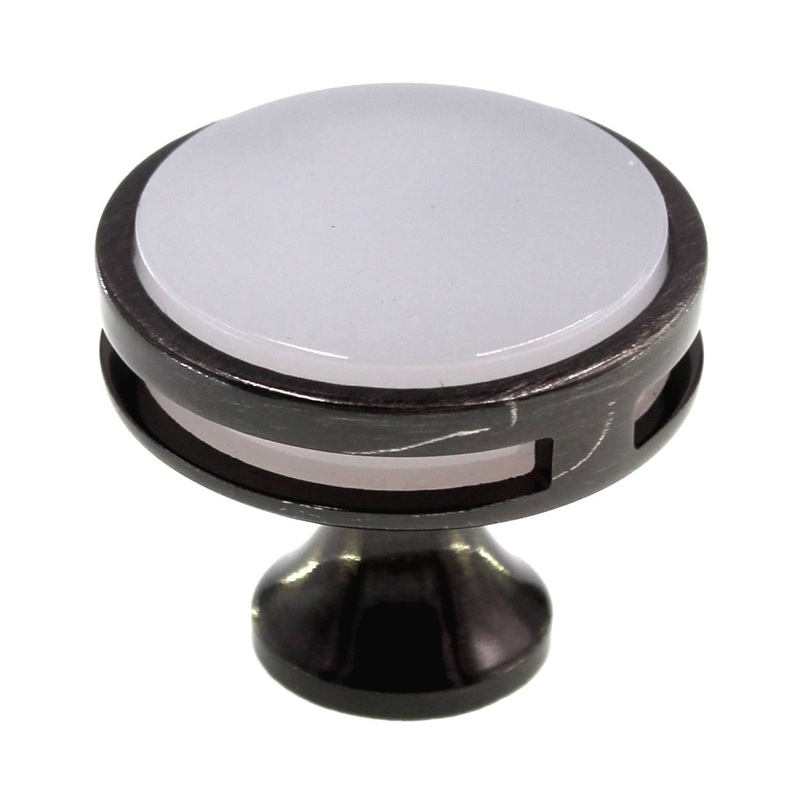 Amerock Oberon 1 3/8 Round Cabinet Knob Gunmetal Frosted Acrylic BP36608GMFA