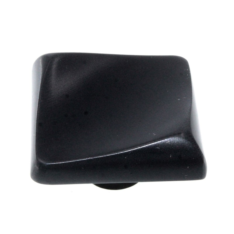 Emtek Bezier 1 5/8 Square Cabinet Knob Flat Black Solid Brass 86411US19
