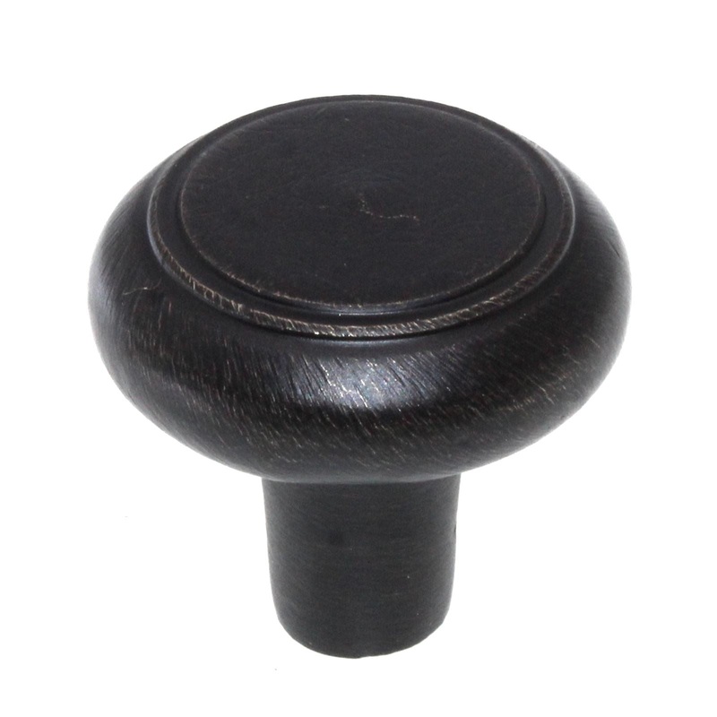 Emtek Rustic 1 1/4 Round Cabinet Knob Medium Bronze Solid Brass 86339MB