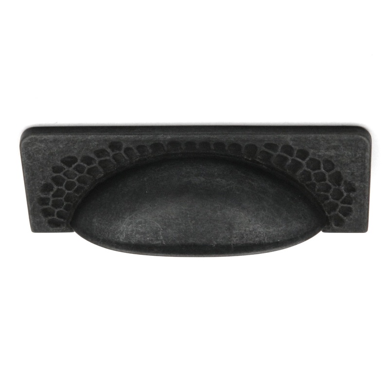 Hickory Hardware Black Iron Cabinet or Furniture Drawer 3 3/4 (96mm)cc Cup Pull P2174-BI