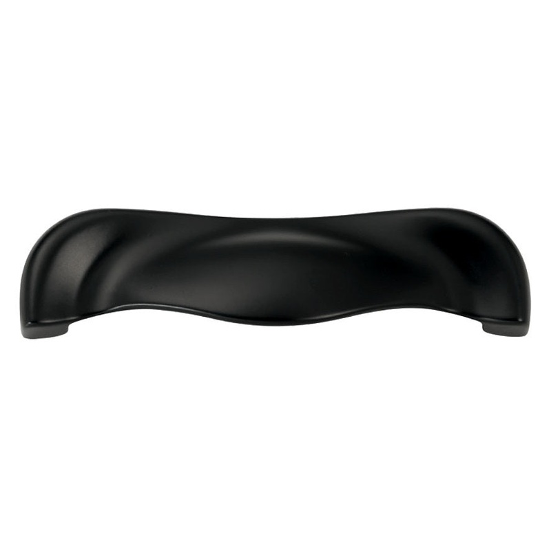 Hickory Hardware Matte Black 3, 3 3/4 (96mm), 5 (128mm)cc Drawer Cup Pull P3345-MB