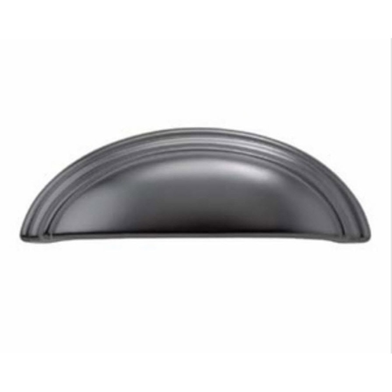 Hickory Hardware Matte Black Cabinet or Furniture Drawer 3 3/4 (96mm)cc Cup Pull P3073-MB