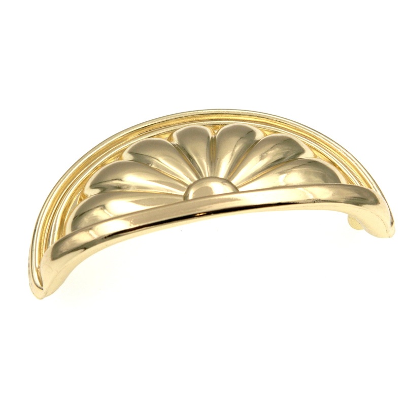 Hickory Hardware Newport Polished Brass 3cc Drawer Cup Pull P535-PB