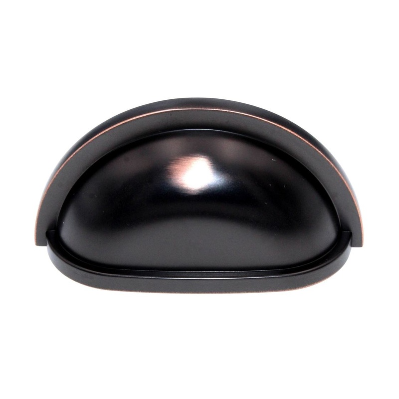 Hickory Hardware Oil Rubbed Bronze Highlighted 3cc Drawer Cup Pull P3055-OBH