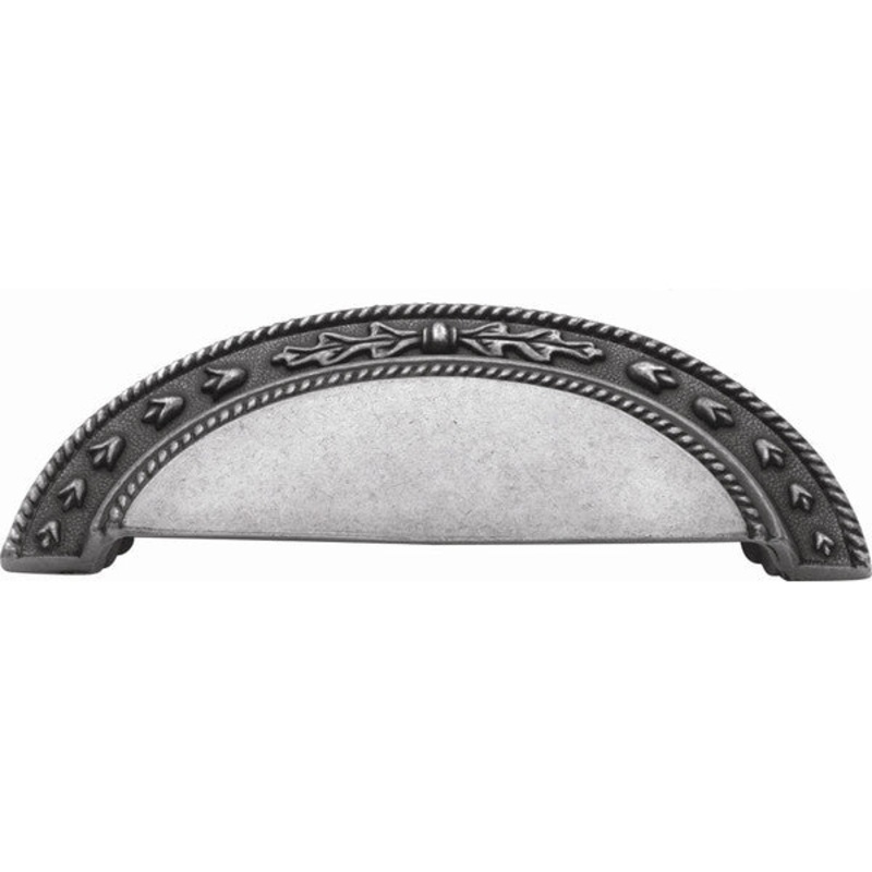 Hickory Hardware Satin Pewter Antique Cabinet or Furniture Drawer 3cc Cup Pull P7330-SPA
