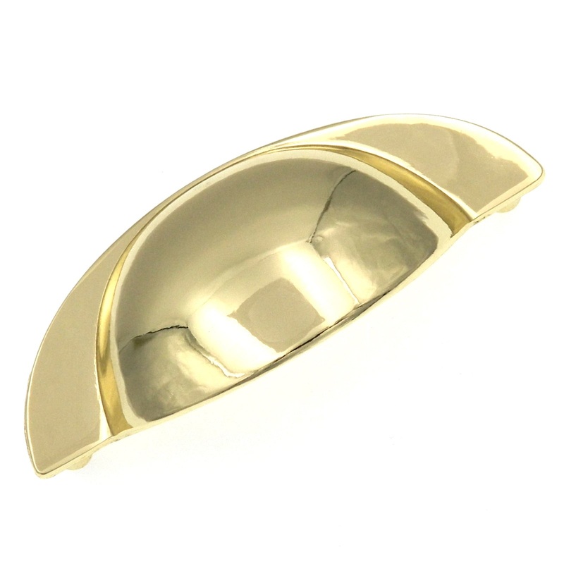 Hickory Hardware Ultra Brass Cabinet or Furniture Drawer 3cc Cup Pull P344-UB