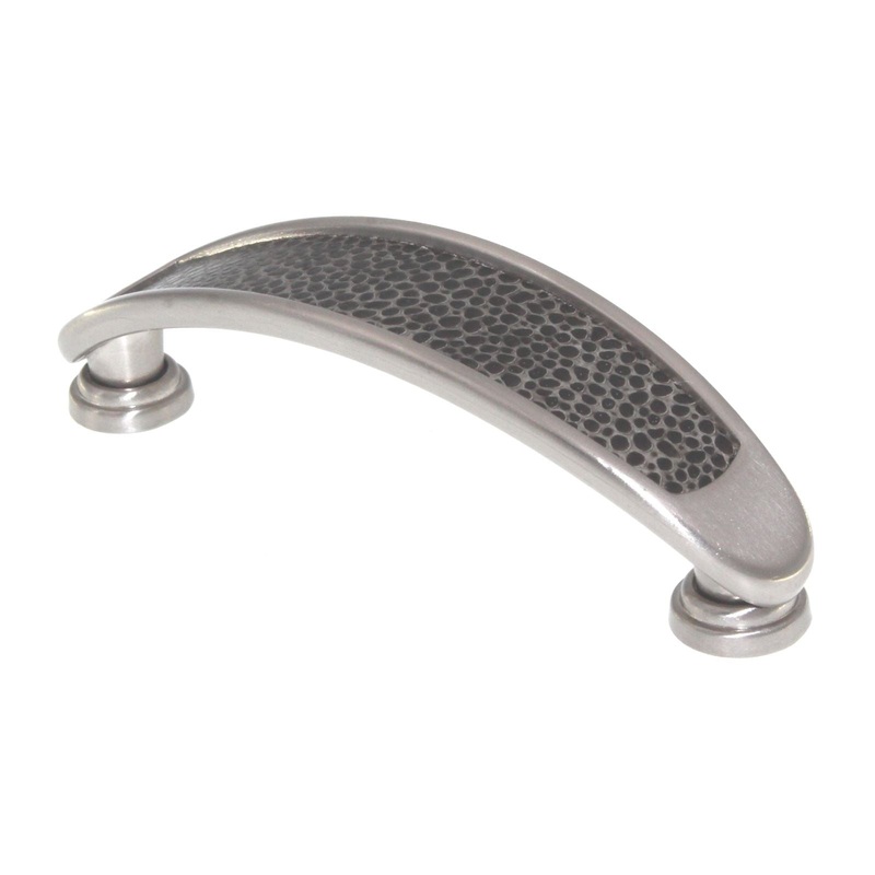 Laurey Churchill 3 1/2 Ctr Cabinet Pull Antique Pewter Black Leather 12396