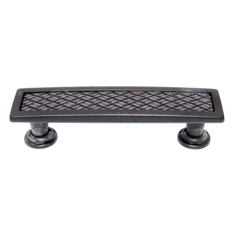 Laurey Churchill 3 3/4 (96mm) Ctr Pull Oil-Rubbed Bronze Black Leather 12492
