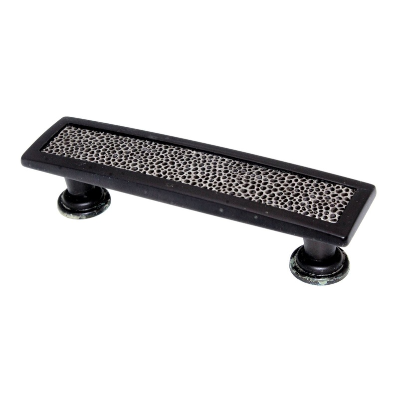 Laurey Churchill 3 3/4 (96mm) Ctr Pull Oil-Rubbed Bronze Black Leather 12497