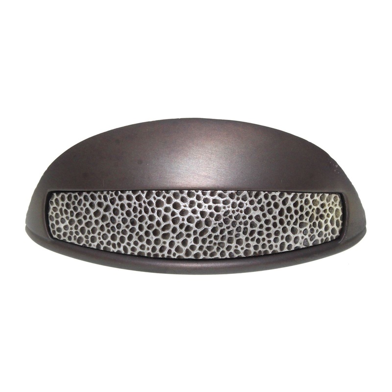 Laurey Churchill 3 Ctr Drawer Pull Oil-Rubbed Bronze Black Leather Center 12597