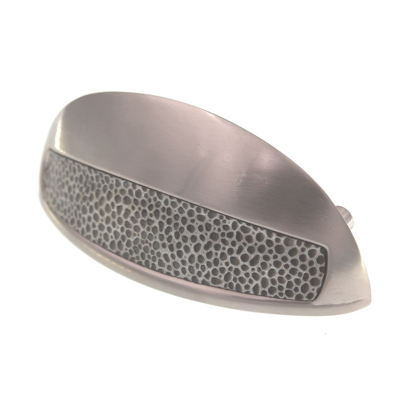 Laurey Churchill 3 Ctr Drawer Pull Satin Nickel Black Leather Center 12596