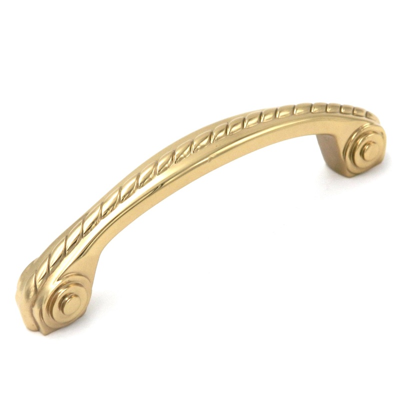 Hickory Hardware Annapolis Polished Brass Cabinet  3 3/4 (96mm)cc Handle Pull P15