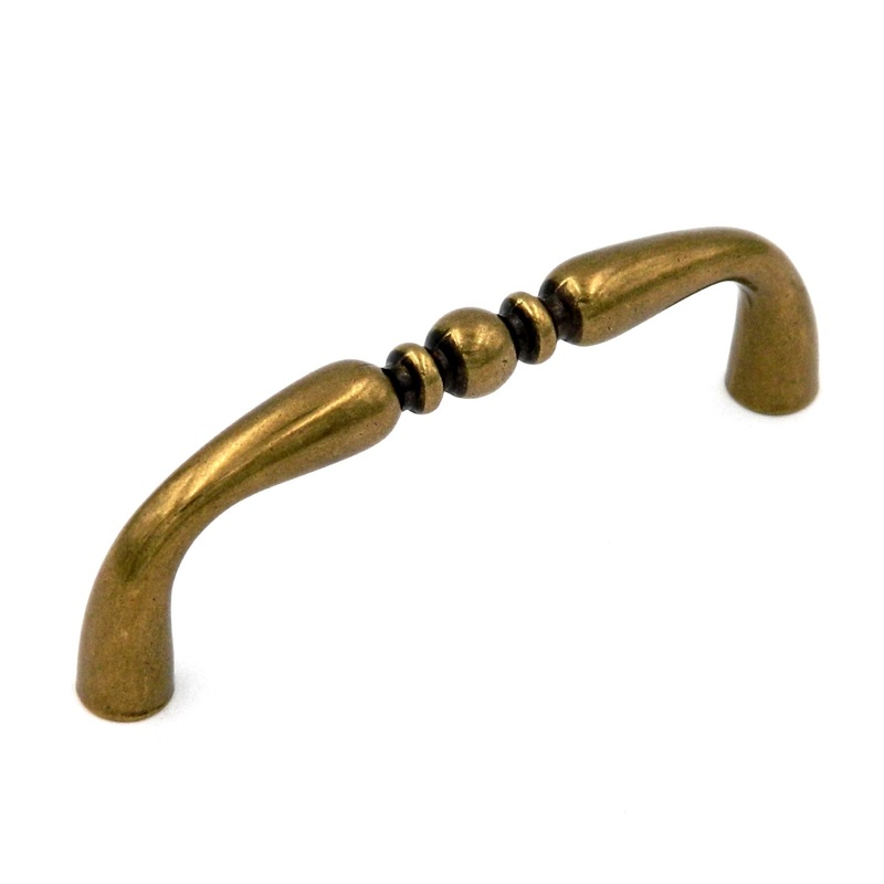 Hickory Hardware Conquest Lustre Brass Cabinet 3cc Handle Pull P14451-LB