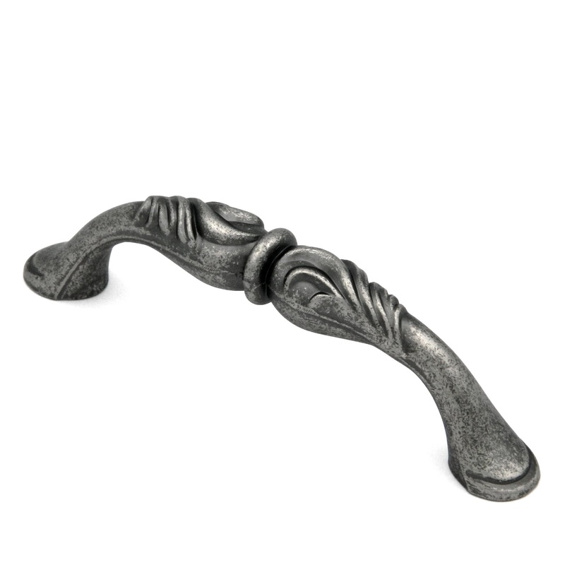 Hickory Mayfair Black Nickel Vibed 3 3/4cc Ornate Cabinet Handle Pull P3092-BNV