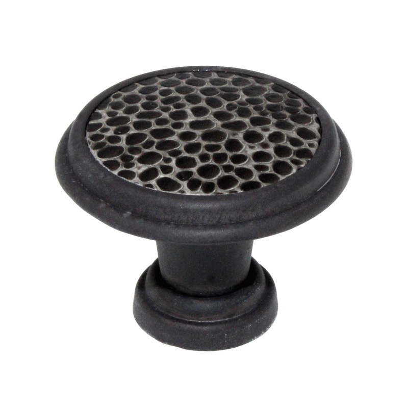 Laurey Churchill 1 1/8 Cabinet Knob Oil-Rubbed Bronze Black Leather 12097