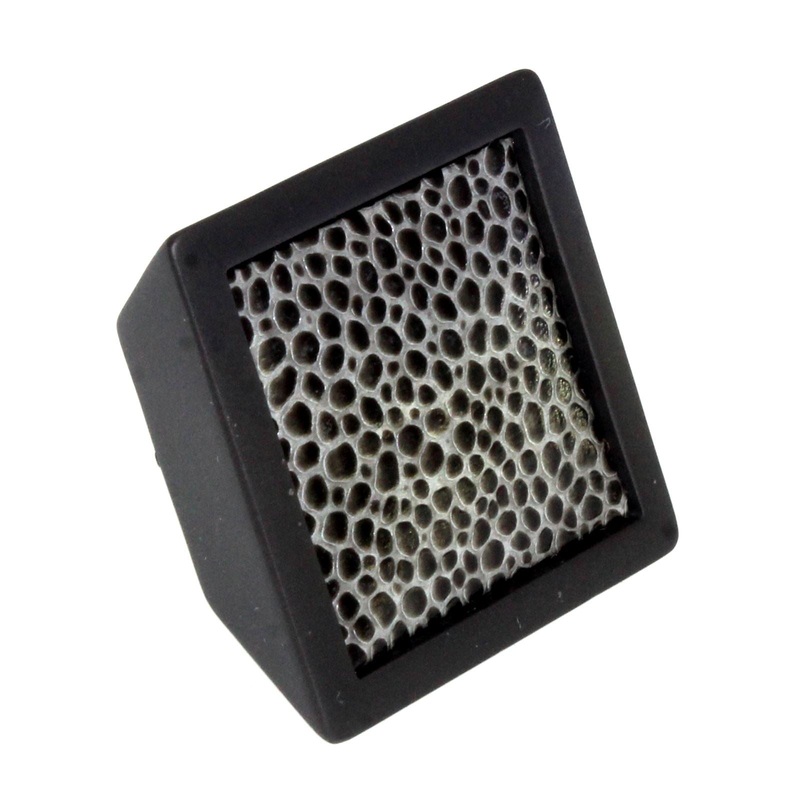 Laurey Churchill 1 5/8 Square Knob Oil-Rubbed Bronze Black Leather 12297