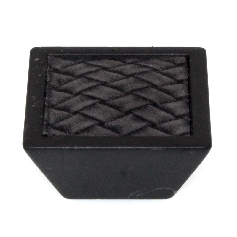Laurey Churchill 1 5/8 Square Knob Oil-Rubbed Bronze Buff Black Leather 12292