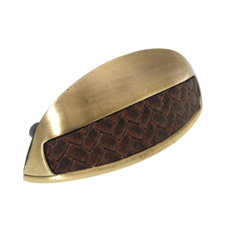 Laurey Churchill 3 Ctr Drawer Pull Oil-Rubbed Bronze Black Leather Center 12594
