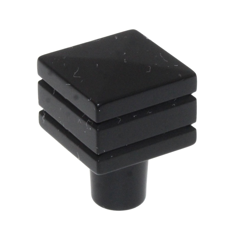 Laurey Kama 7/8 Square Cube Cabinet Knob Matte Black 23220