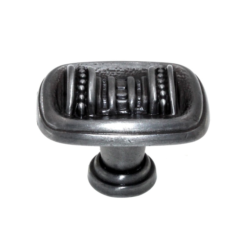 Laurey Mykonos 1 3/8 Rectangle Dotted Cabinet Knob Satin Nickel 11439