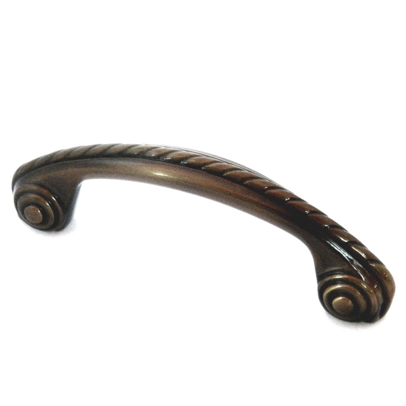 Showcase  Antique English Brass Cabinet  3cc Handle Pull P2301-AEH