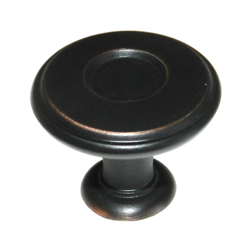10 Pack Amerock Porter 1 1/4 Oil-Rubbed Bronze Round Disc Cabinet Knob BP27026-ORB