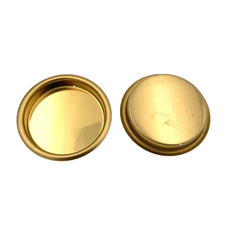 Belwith Polished Brass Closet or Pocket Door 2-1/8 Diameter Finger Pull CBH2005, 2 Pack