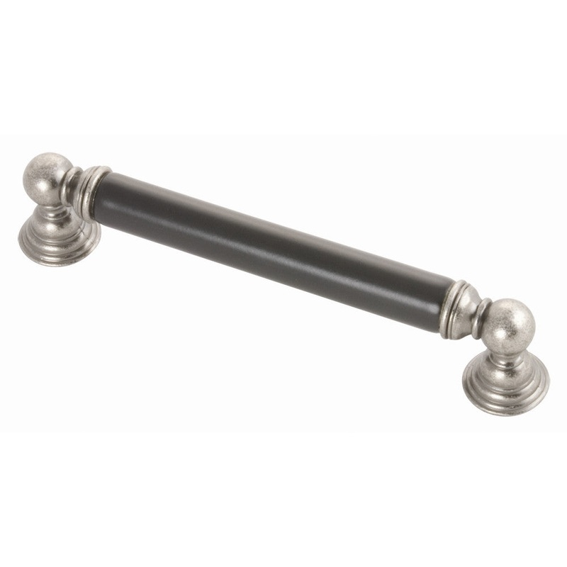 Hickory Gaslight Black Nickel Vibed and Black Cabinet 5 (128mm)cc Handle Pull P3414-BNVB