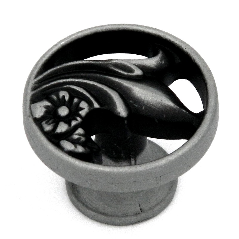 Hickory Hardware Art Nouveau Satin Pewter Antique Round 1 1/4 Cabinet Knob P2130-SPA
