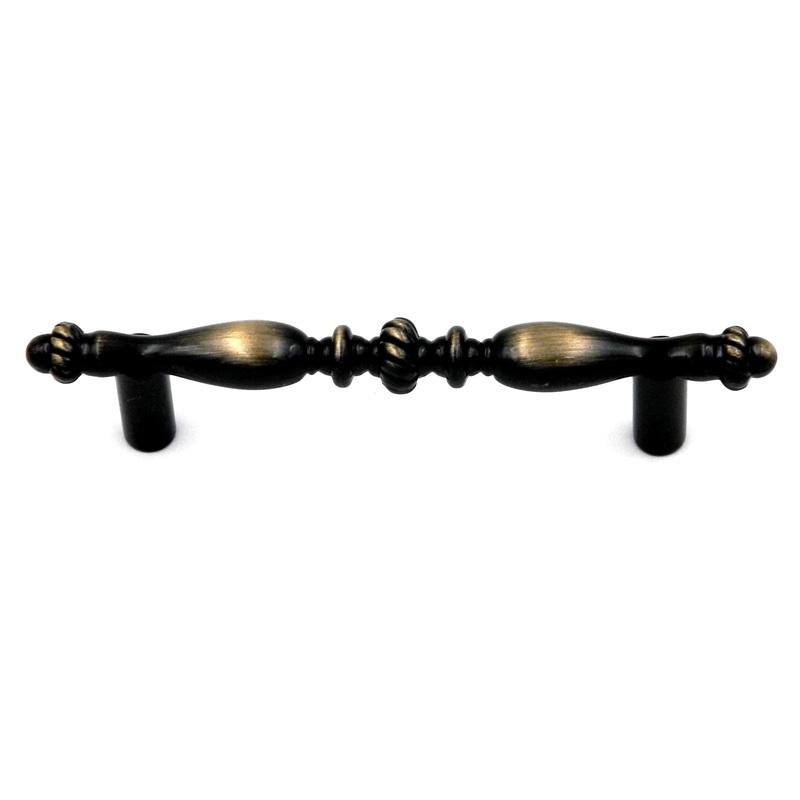 Hickory Hardware Cavalier Antique Brass 3cc Decorative Cabinet Bar Pull P747-AB