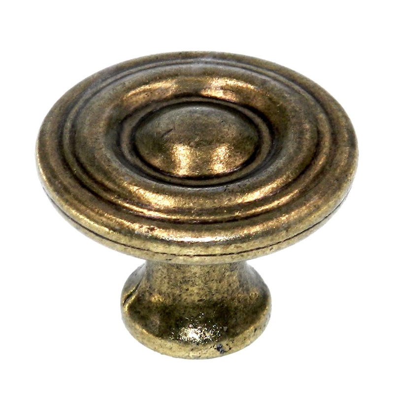 Hickory Hardware Conquest Lustre Brass Round 1 1/8 Cabinet Knob P14402-LB