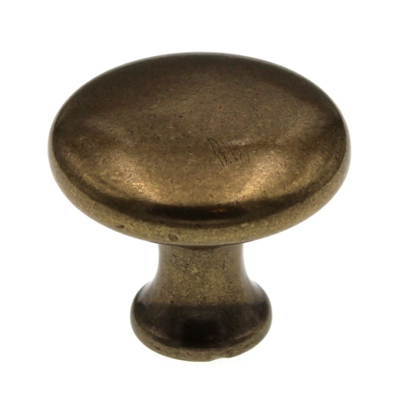 Hickory Hardware Conquest Lustre Brass Round Smooth 1 1/8 Cabinet Knob P14255-LB