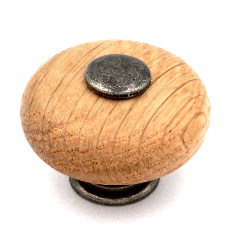 Hickory Hardware Country Casual Oak and Black Nickel 1 1/4 Cabinet Knob P8133-BLN