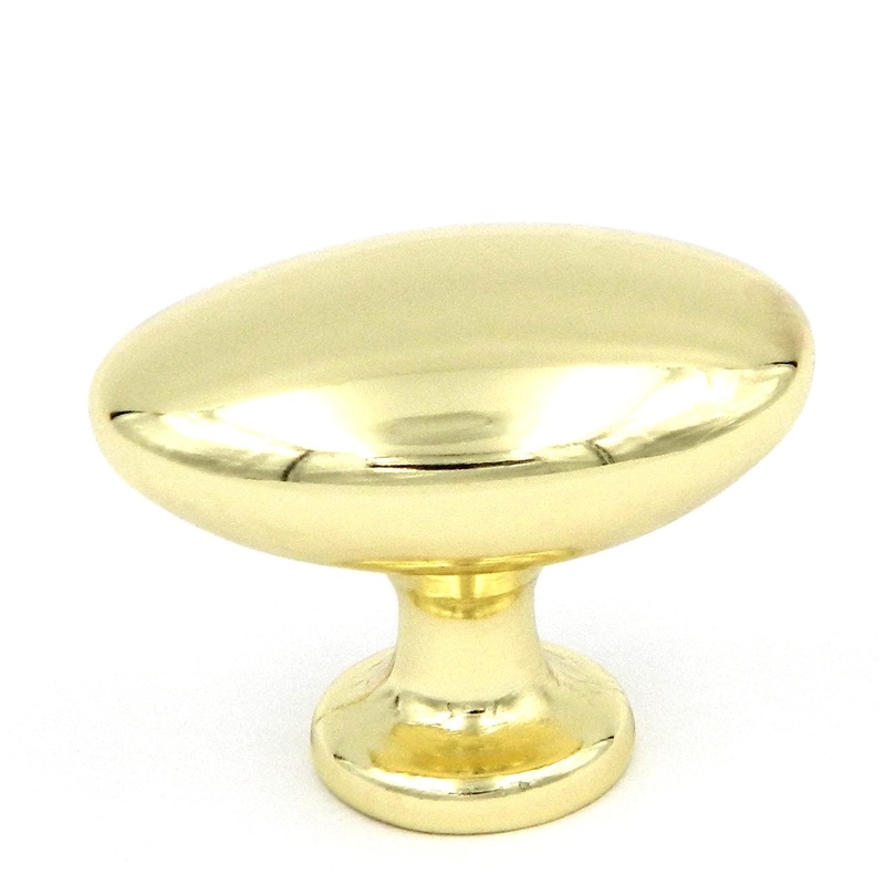 Hickory Hardware Eclectic Polished Brass Oval 1 1/2 Cabinet Knob P301-3