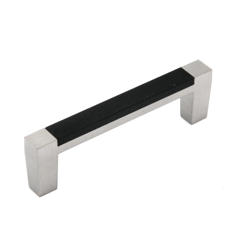 Hickory Hardware Loft Black and Satin Nickel Cabinet 3cc Handle Pull P3441-SNB