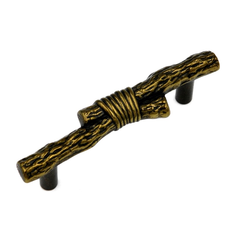 Hickory Hardware Southwest Lodge Lancaster Polished 3cc Wood Log Cabinet Pull P382-LPH