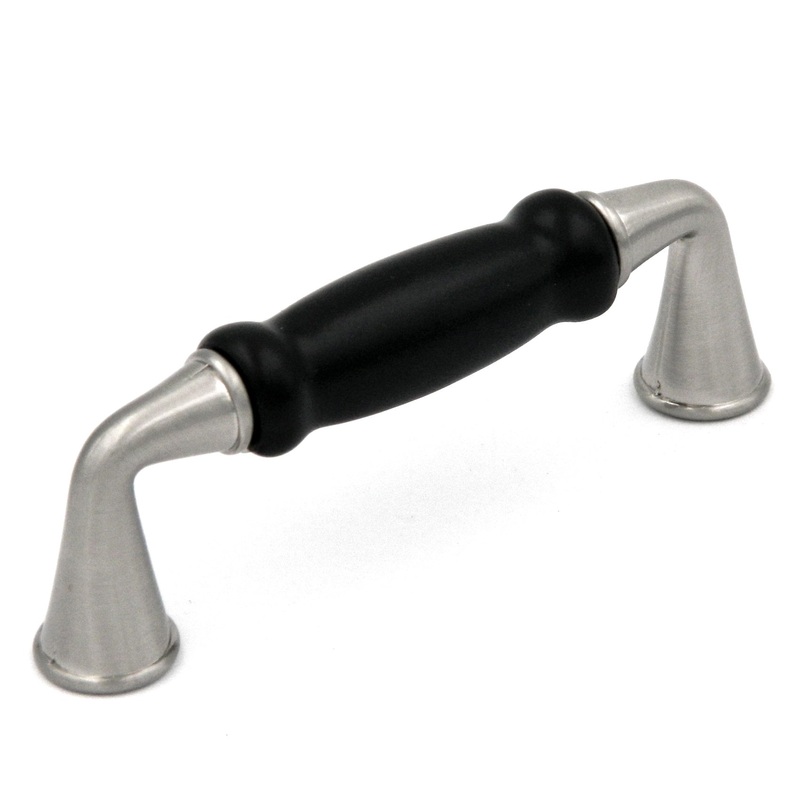 Hickory Hardware Tranquility Satin Nickel and Black Smooth Cabinet 3cc Handle Pull P260-SNB