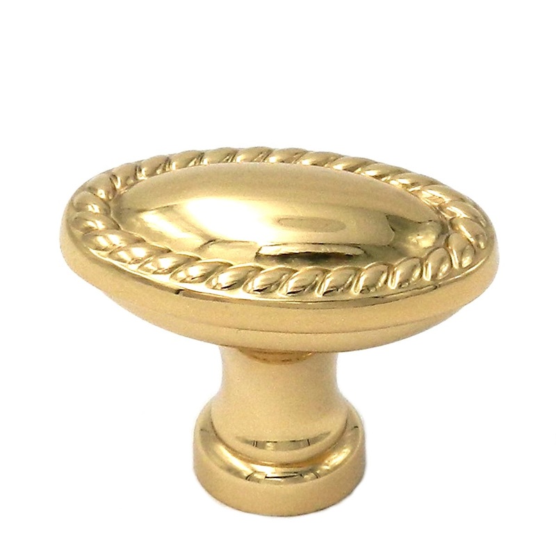 Keeler Annapolis Polished Brass Oval 1 3/8 Solid Brass Cabinet Knob P4