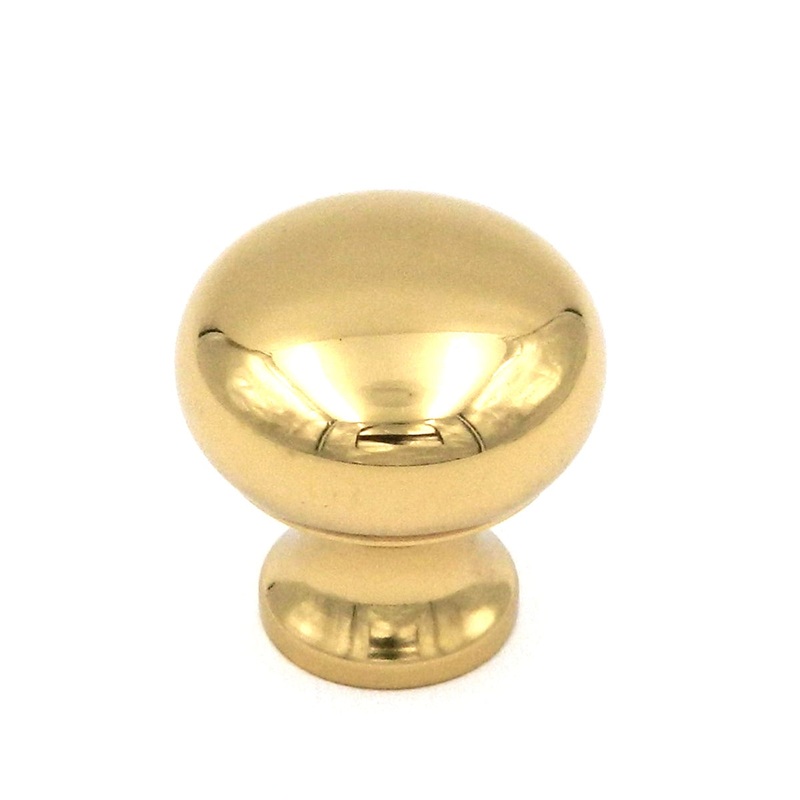 Keeler Manor House Polished Brass Round Smooth 3/4 Solid Brass Cabinet Knob P9768