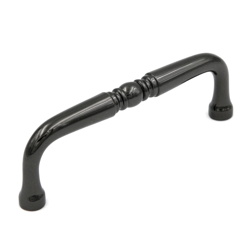 Keeler Power & Beauty Black Nickel Ornate Cabinet 3 1/2cc Handle Pull P9720-BLN